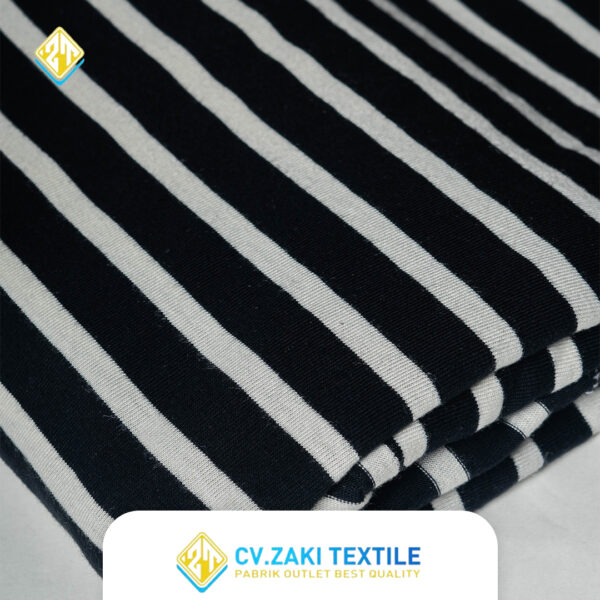 STRIPES MEDIUM COTTON - HITAM PUTIH - Image 2