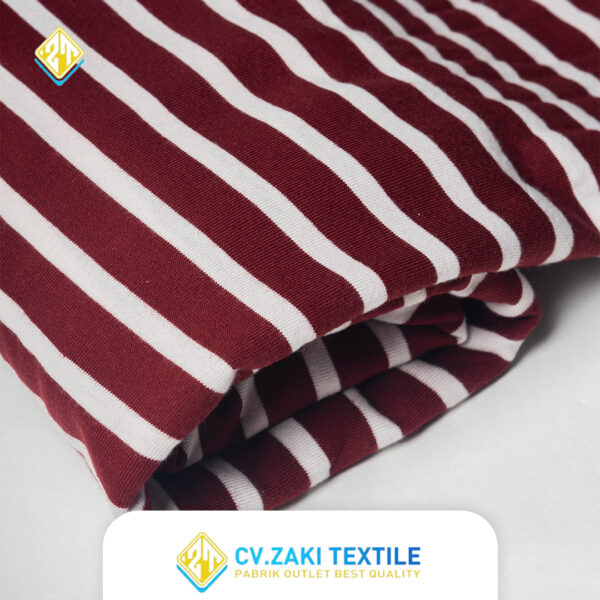 STRIPES MEDIUM COTTON - MAROON PUTIH - Image 2