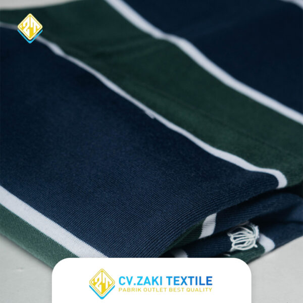 STRIPES MEDIUM BESAR - HIJAU BOTOL NAVY PUTIH - Image 2