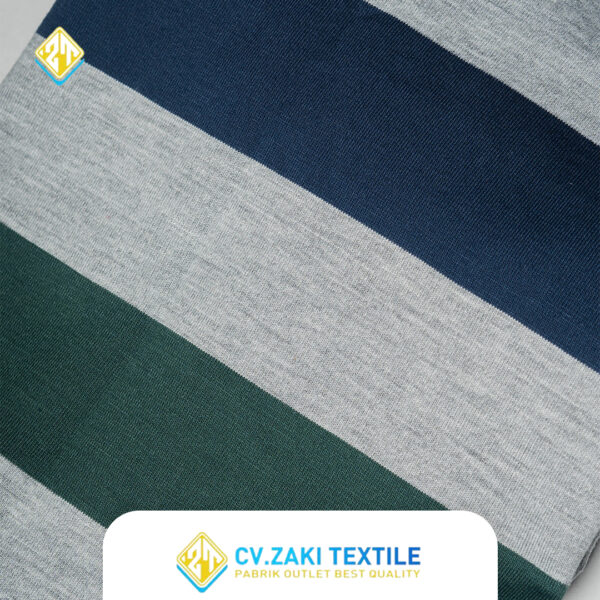 STRIPES 5 CM 3 WARNA - MISTY HIJAU BOTOL NAVY - Image 3
